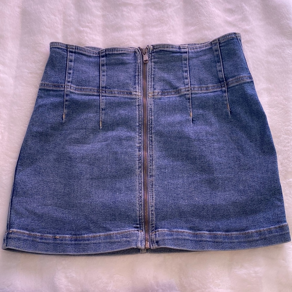 Free People, We The Free, denim zip mini skirt
